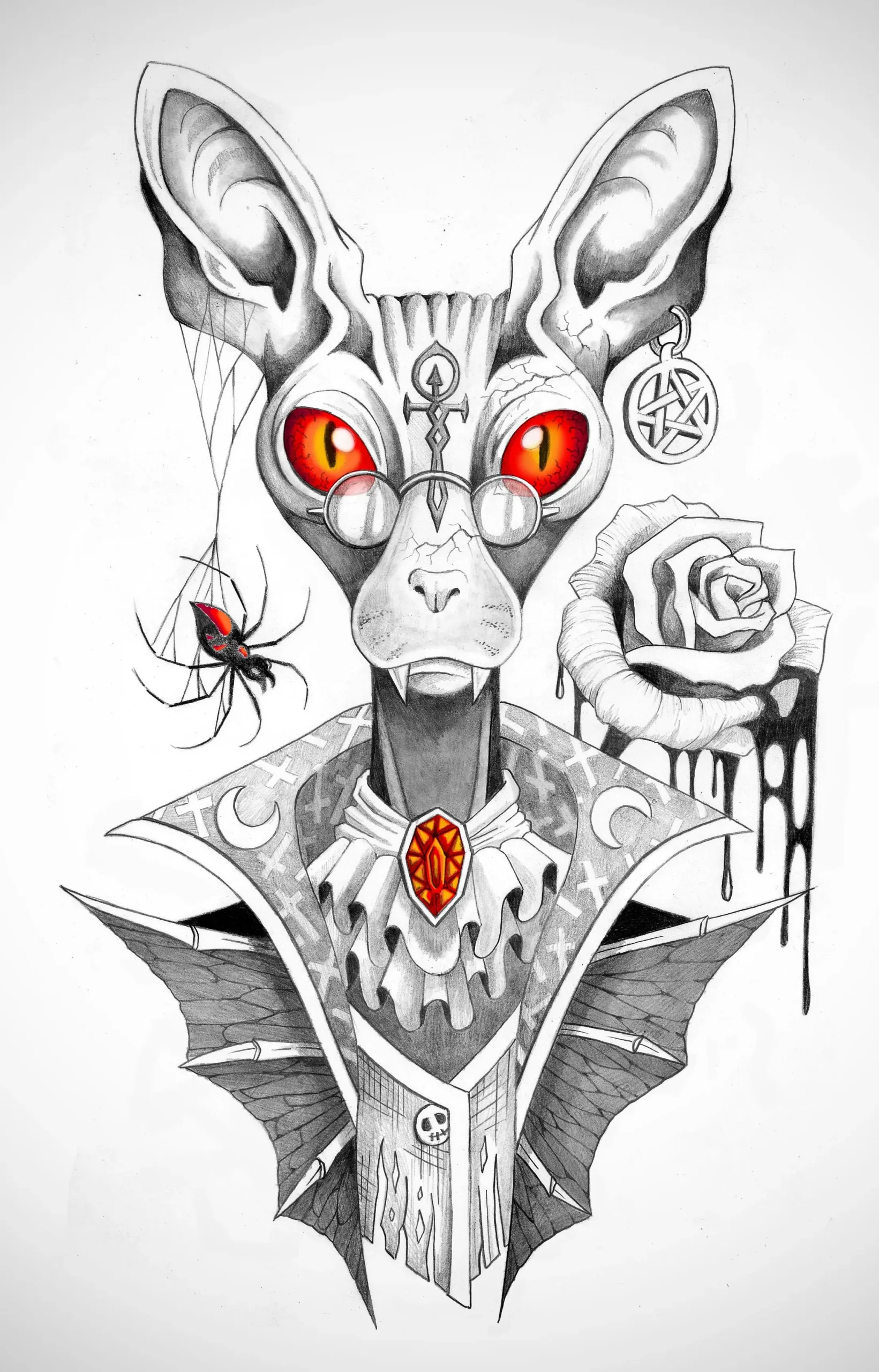 Sphinx vampire-Dessin Sylvain