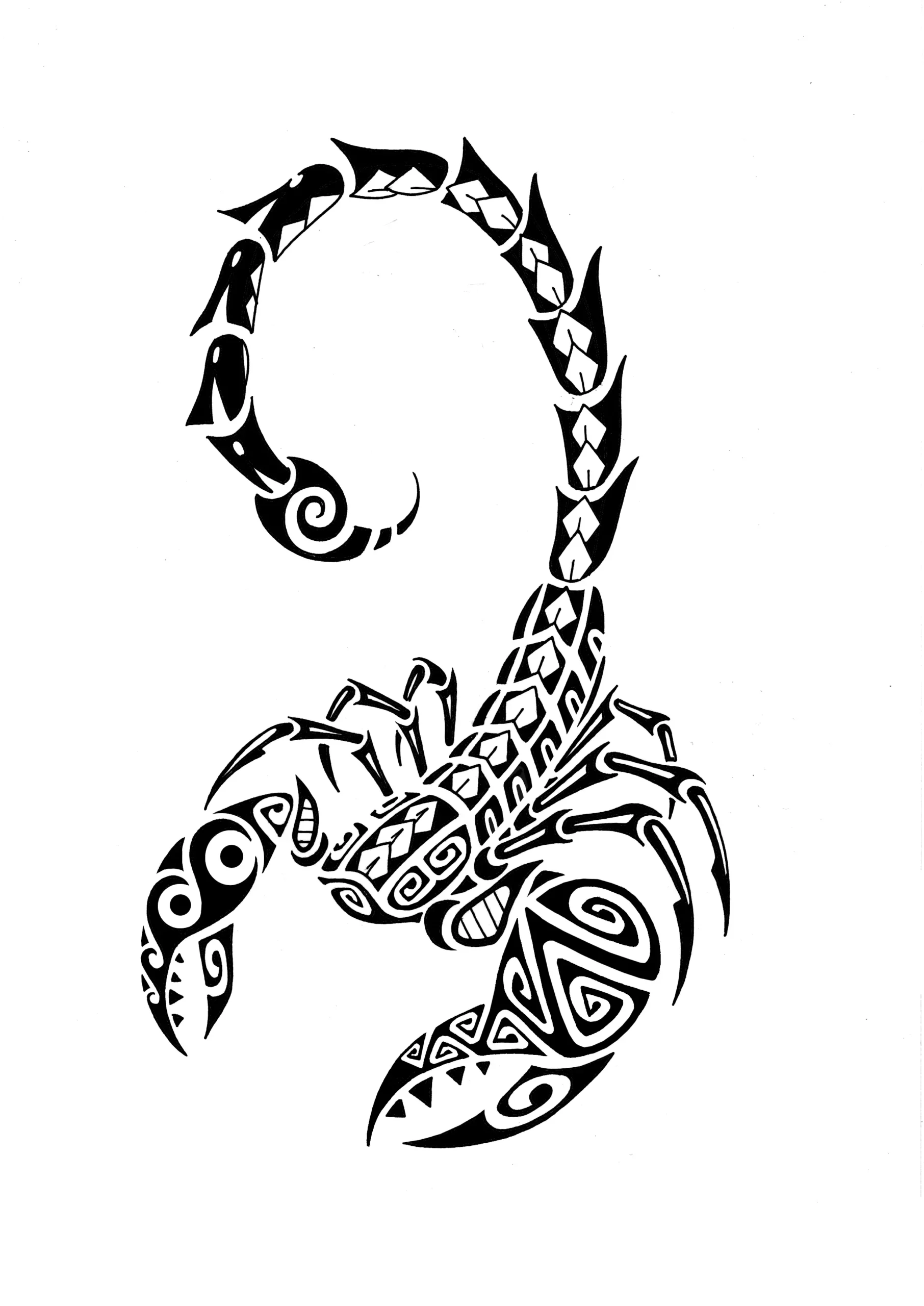 scorpion maori BLACK-Dessin Sylvain